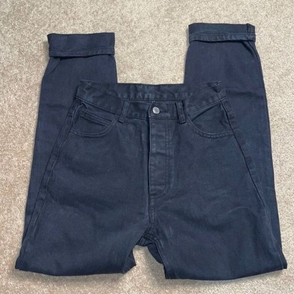 J Galt Black Denim Straight Leg Jeans Size Small Button Fly